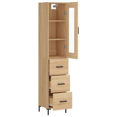 vidaXL Μπουφές Sonoma δρυς 34,5 x 34 x 180 εκ. από Επεξεργασμένο Ξύλο