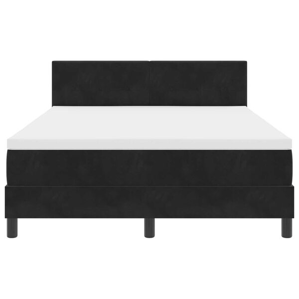 VidaXL Κρεβάτι με Στρώμα & LED Μαύρο 140x190 cm Βελούδο