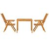 vidaXL Σέτ φαγητού για κήπο 3 pcs Καφέ 90 x 90 x 74 cm
