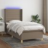 vidaXL &Kappa;&rho;&epsilon;&beta;ά&tau;&iota; Boxspring &mu;&epsilon; &Sigma;&tau;&rho;ώ&mu;&alpha; & LED Taupe 90x190 &epsilon;&kappa;. &Upsilon;&phi;&alpha;&sigma;&mu;ά&tau;&iota;&nu;&omicron;