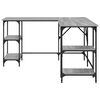 vidaXL Γραφείο Γκρι Sonoma 139x139x75 εκ. από Επεξεργασμένο Ξύλο