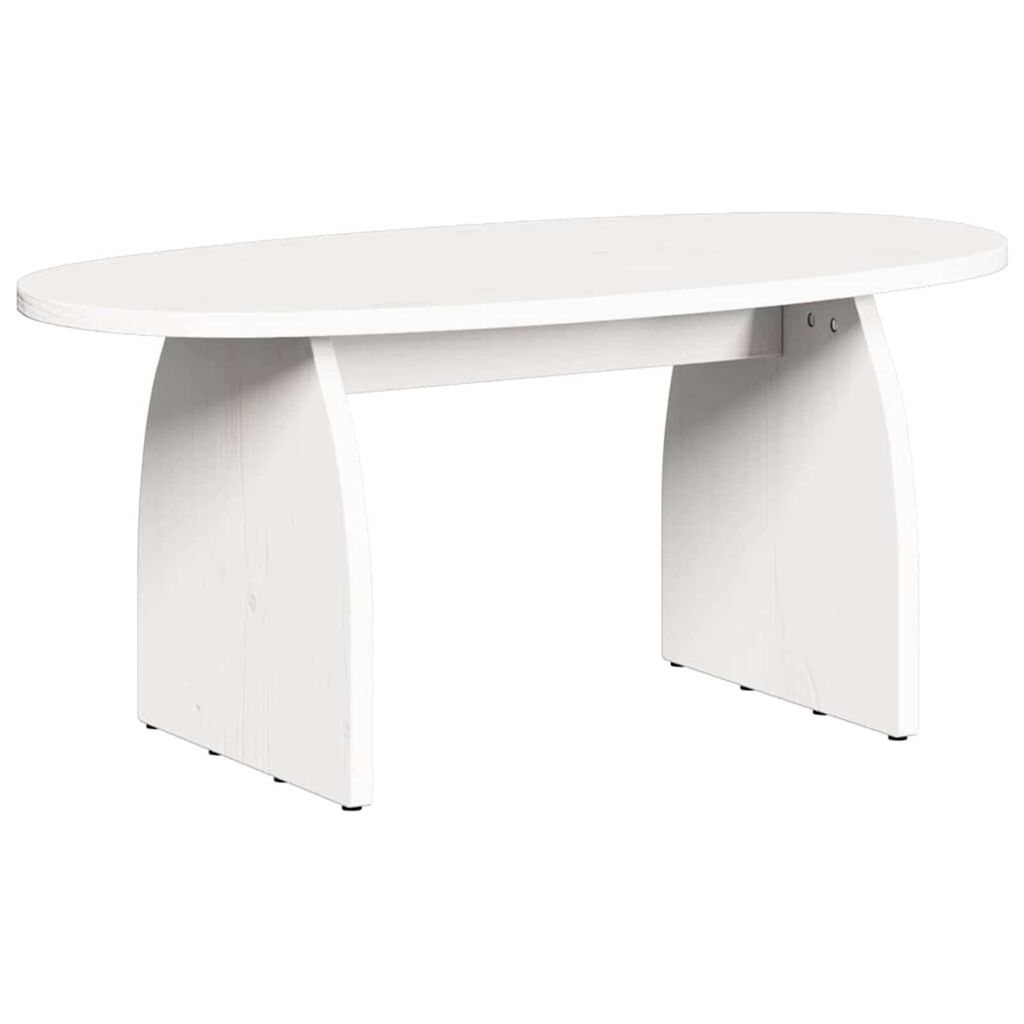 vidaXL Τραπεζάκι σαλονιού Λευκό 80 x 40 x 35 cm Μασίφ ξύλο πεύκου