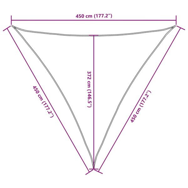 vidaXL Πανί Σκίασης Τρίγωνο Ανθρακί 4,5x4,5x4,5 μ. από Ύφασμα Oxford