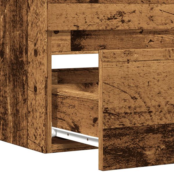 vidaXL Ντουλάπι Νιπτήρα Όψη Παλαιού Ξύλου 90x38,5x45 εκ. Επεξεργ. Ξύλο