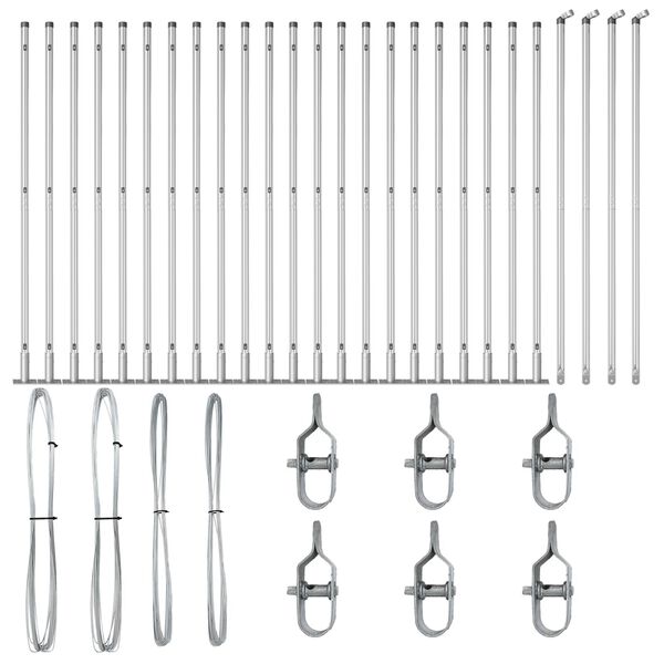 vidaXL Στύλος Περιφράξεων Άλλο 26 pcs Γκρι 3,2 x 3,2 x 68,5 εκ Ατσάλι