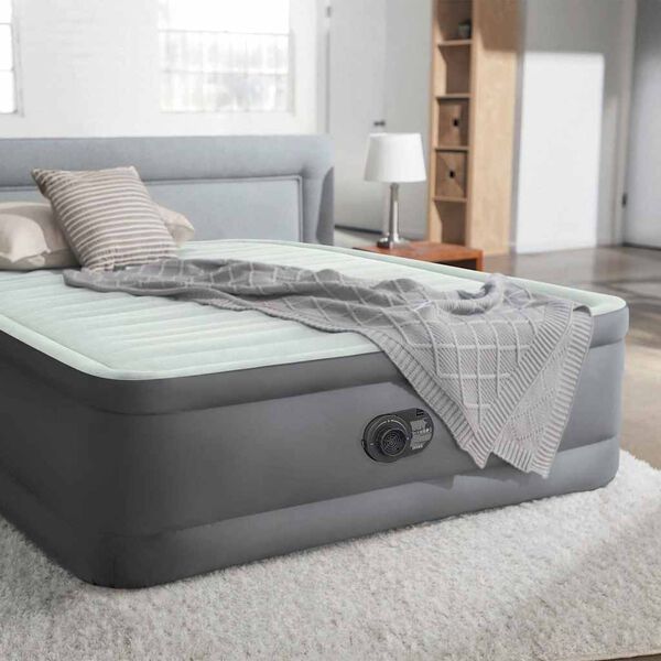 Intex Φουσκωτό Στρώμα PremAire Λευκό και Γκρι Διπλό 152 x 203 x 46 εκ.