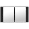 vidaXL Καθρέφτης Ντουλάπα Μπάνιου με ράφι Μαύρη Οξυά 80 x 12 x 45 εκ
