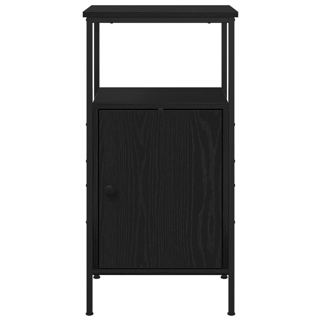 vidaXL Κομοδίνα 2 τεμ Μαύρη Δρυς 41x31x80 εκ Κατασκευασμένο Ξύλο