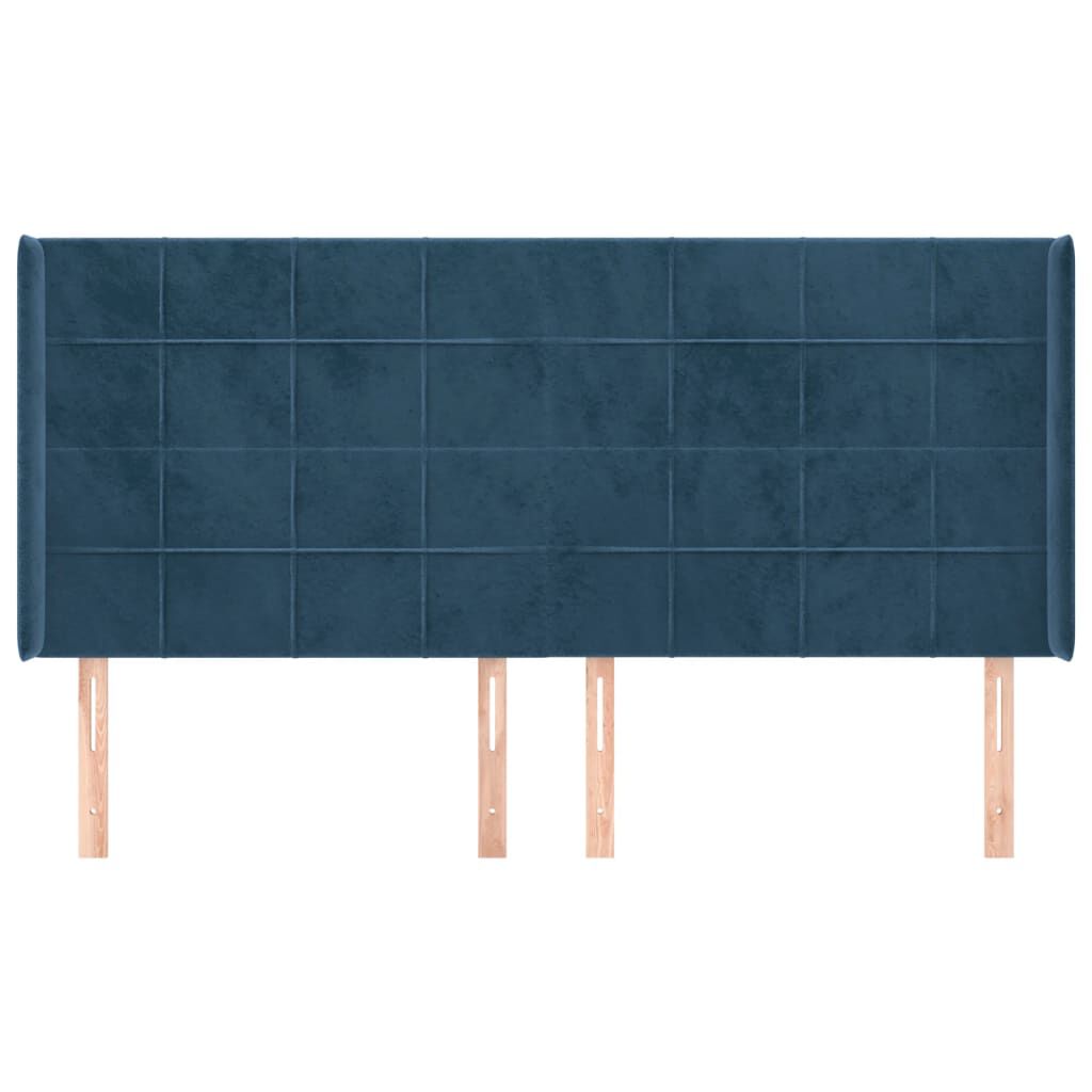 vidaXL Κεφαλάρι με Πτερύγια Σκούρο Μπλε 183x16x118/128 εκ. Βελούδινο