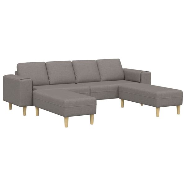 vidaXL Σετ Καναπέ Taupe ύφασμα