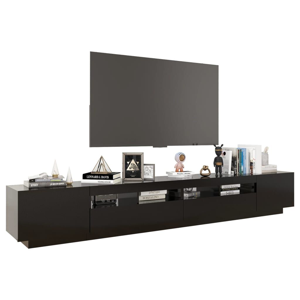 vidaXL Έπιπλο Τηλεόρασης με LED Μαύρο 260 x 35 x 40 εκ.