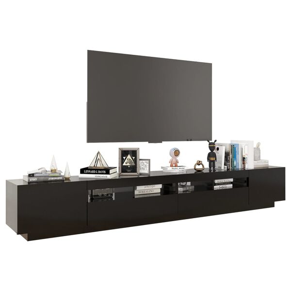 vidaXL Έπιπλο Τηλεόρασης με LED Μαύρο 260 x 35 x 40 εκ.