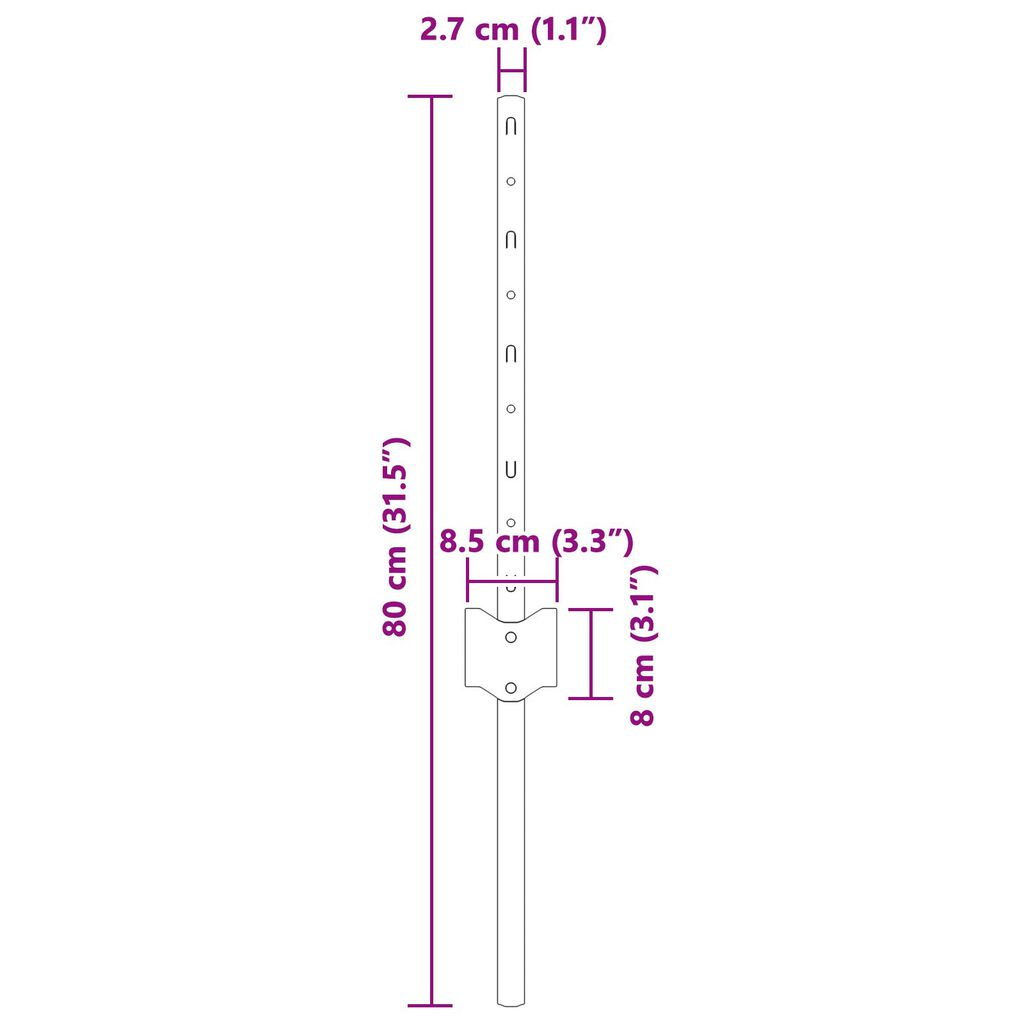 vidaXL Πό posts φράχτη 11 pcs Πράσινο 40 cm Ατσάλι