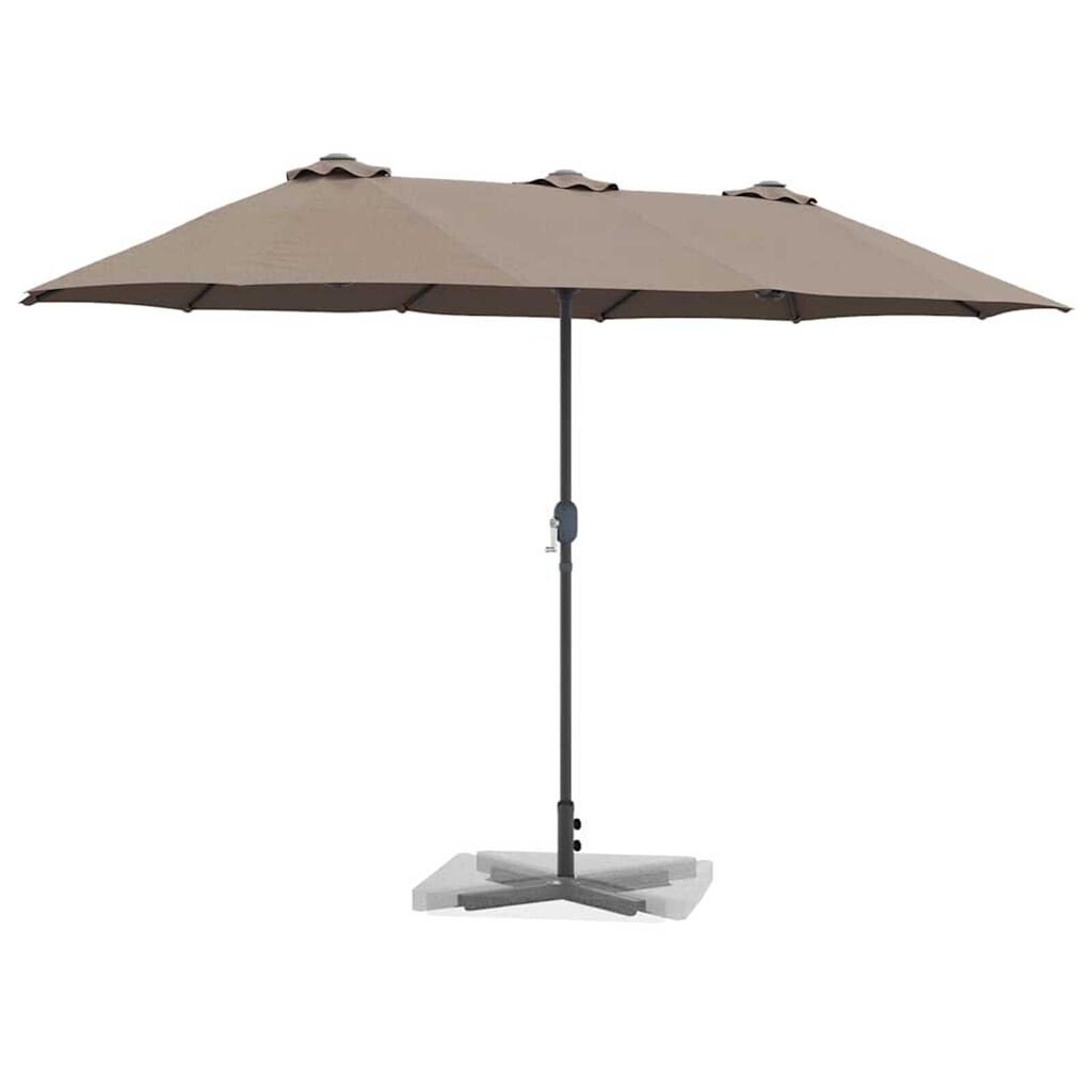 vidaXL Ομπρέλα Κήπου Taupe 370 x 197 x 239 εκ