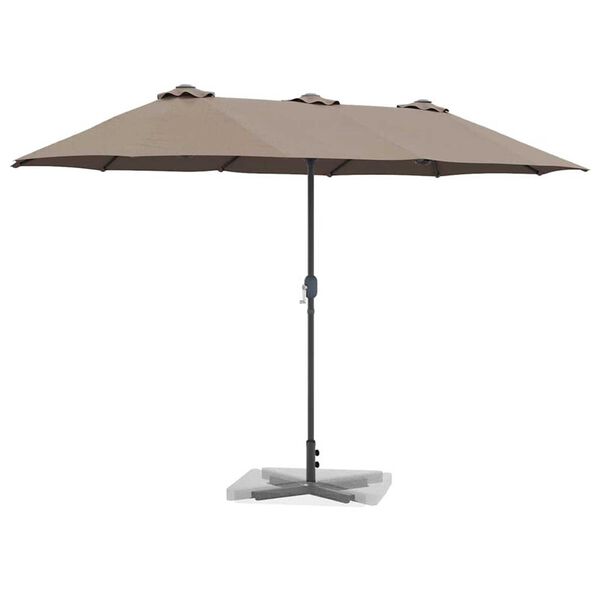 vidaXL Ομπρέλα Κήπου Taupe 370 x 197 x 239 εκ