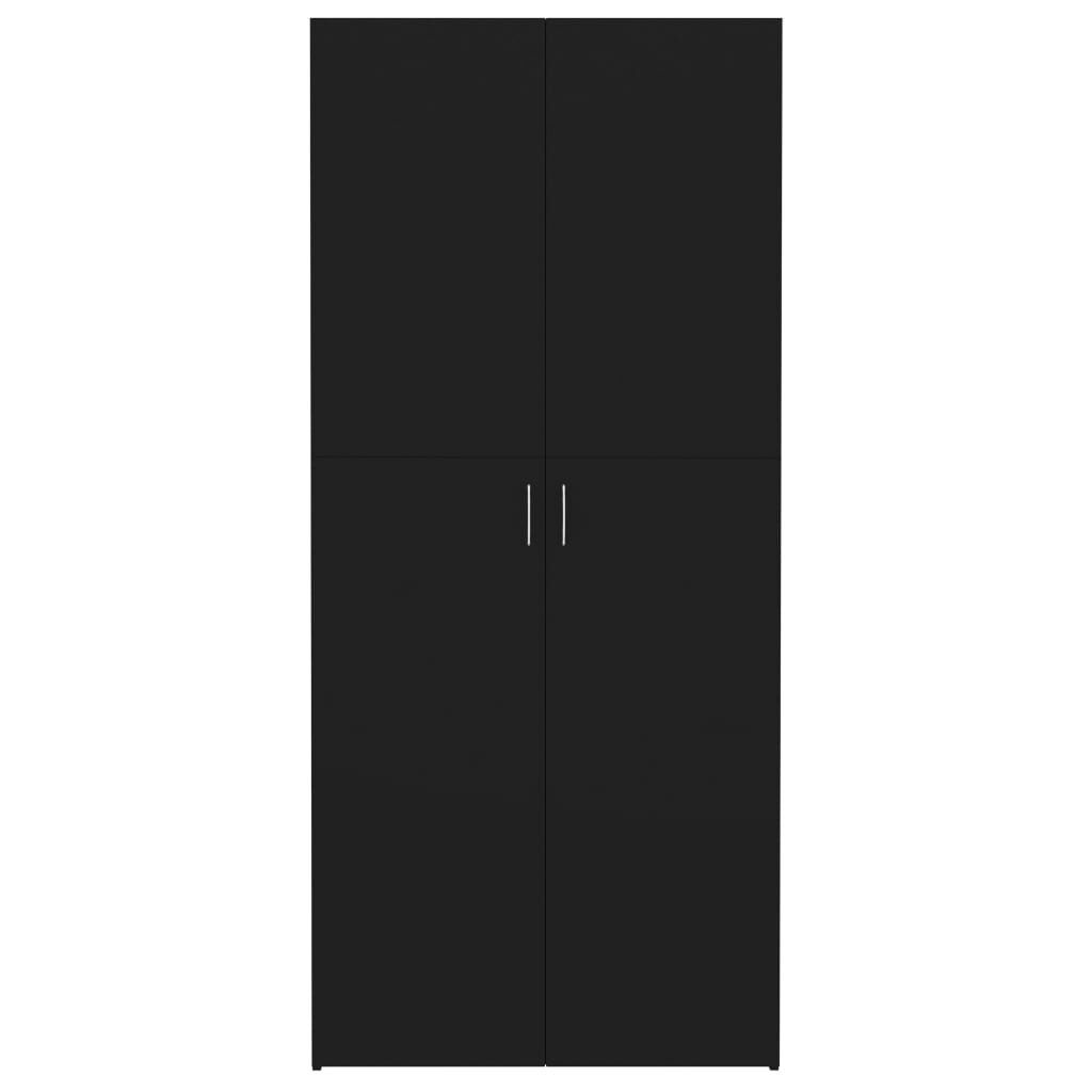 vidaXL Παπουτσοθήκη Μαύρη 80 x 35,5 x 180 εκ. από Επεξ. Ξύλο