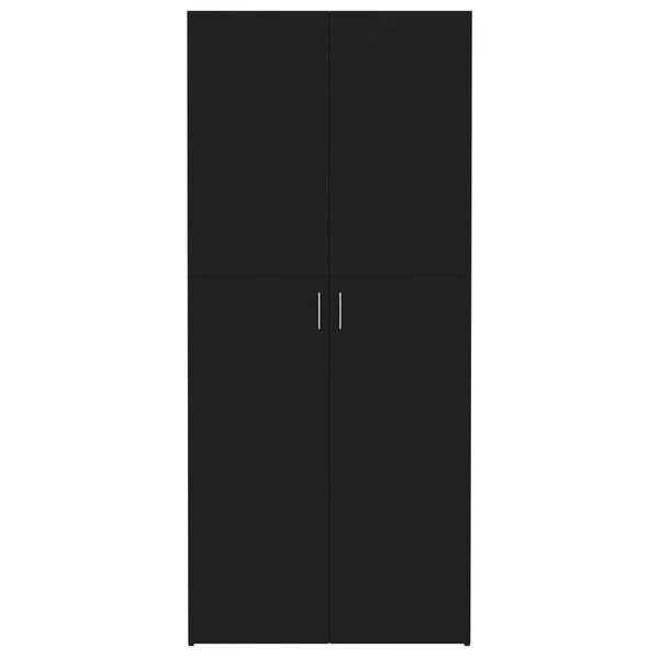 vidaXL Παπουτσοθήκη Μαύρη 80 x 35,5 x 180 εκ. από Επεξ. Ξύλο
