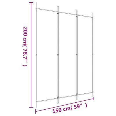 vidaXL Διαχωριστικό Δωματίου με 3 Πάνελ Καφέ 150x200 εκ. από Ύφασμα