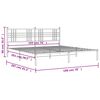 vidaXL Πλαίσιο Κρεβατιού με Κεφαλάρι Λευκό 193 x 203 εκ. Μεταλλικό