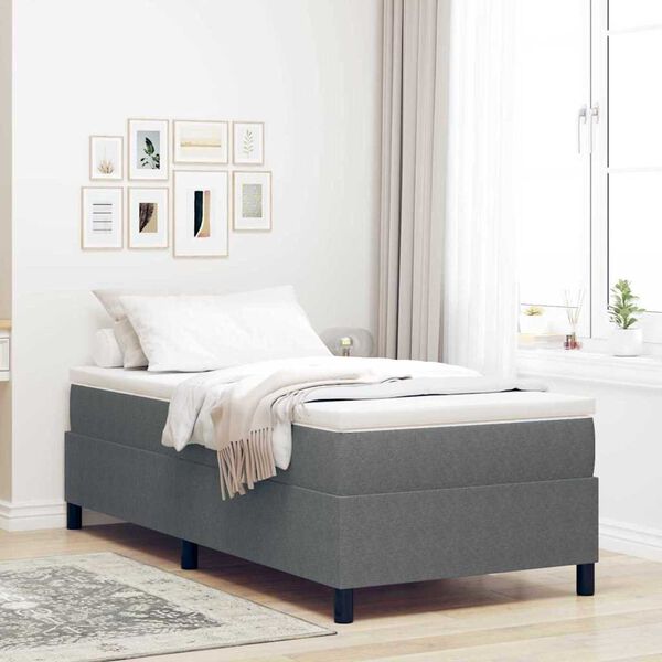 vidaXL Κρεβάτι με ελατήρια Ανοιχτό γκρι 90 x 200 cm Βελούδο