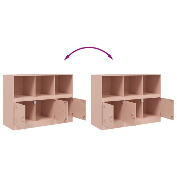 vidaXL Ντουλάπι Ροζ 99x39x73 εκ. από Ατσάλι