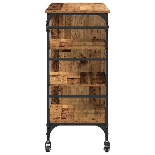 vidaXL Τροχόσπιτο Κουζίνας Παλιό Ξύλο 87,5x38,5x84,5 cm Κατασκευασμένο από Ξύλο