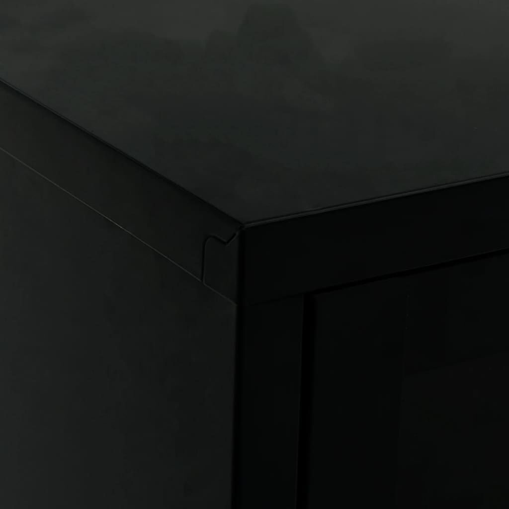 vidaXL Έπιπλο Τηλεόρασης Μαύρο 90 x 30 x 44 εκ. από Ατσάλι και Γυαλί