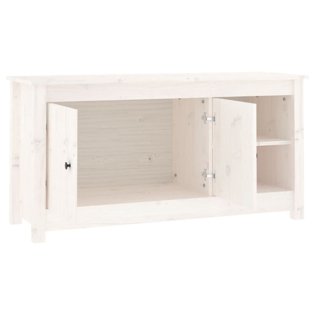 vidaXL Έπιπλο Τηλεόρασης Λευκό 103x36,5x52 εκ. από Μασίφ Ξύλο Πεύκου