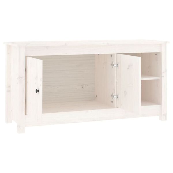 vidaXL Έπιπλο Τηλεόρασης Λευκό 103x36,5x52 εκ. από Μασίφ Ξύλο Πεύκου