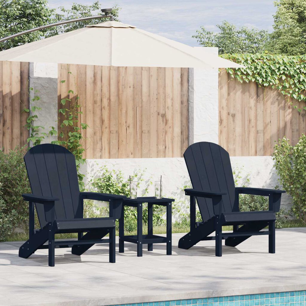 vidaXL Καρέκλες Adirondack 2 τμχ Ναυτική Μπλε 74x82x90 εκ. HDPE