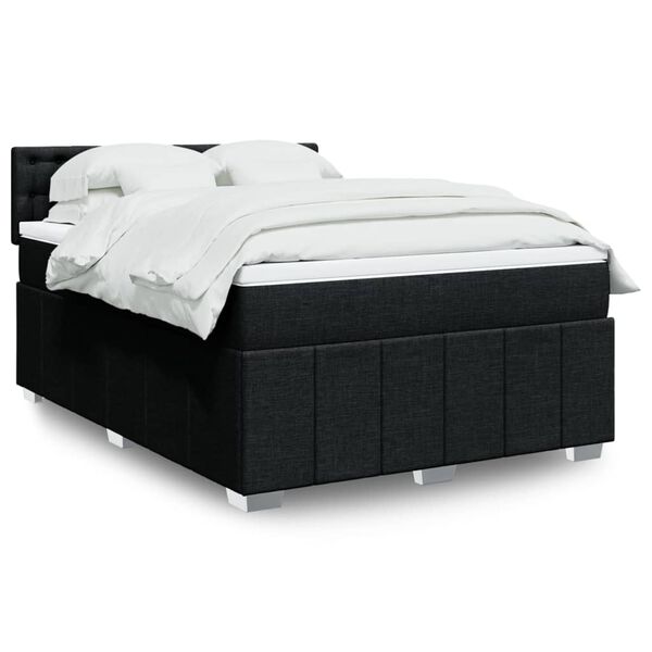 vidaXL &Kappa;&rho;&epsilon;&beta;ά&tau;&iota; Boxspring &mu;&epsilon; &Sigma;&tau;&rho;ώ&mu;&alpha; &Mu;&alpha;ύ&rho;&omicron; 140x190 &epsilon;&kappa;. &Upsilon;&phi;&alpha;&sigma;&mu;ά&tau;&iota;&nu;&omicron;