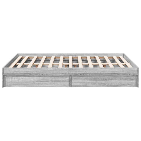 vidaXL Πλαίσιο Κρεβατιού με συρτάρια Γκρι sonoma 120x190εκ. Επεξ. Ξύλο