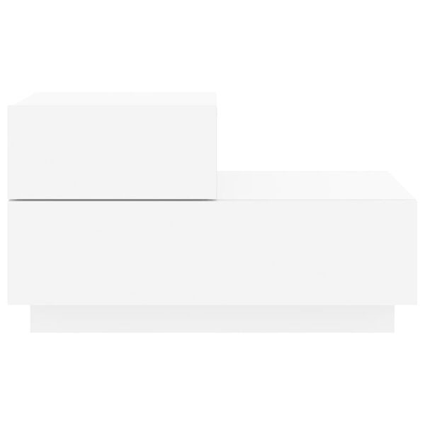 vidaXL Κομοδίνο με Φώτα LED Λευκό 70 x 36 x 40,5 εκ.