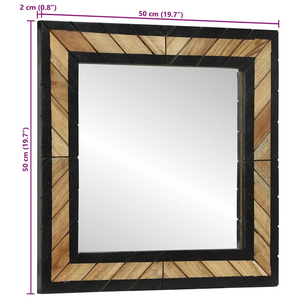 vidaXL Καθρέφτες 2 τεμ 50x2x50 cm Στερεά Ξύλο Ακακίας