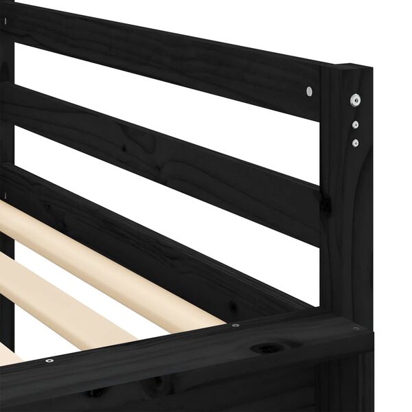vidaXL Υπερυψωμένο Κρεβάτι με Πύργο Ροζ 90x190 εκ. Μασίφ Ξύλο Πεύκου