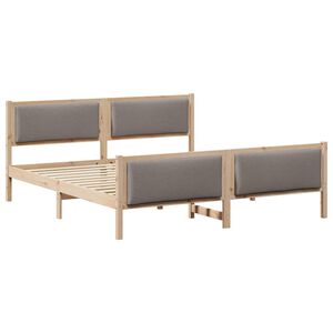 vidaXL Σκελετός Κρεβατιού με κεφαλάρι Taupe 180 x 200 cm ύφασμα