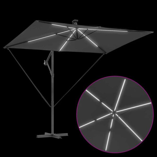 vidaXL Ομπρέλα Cantilever Banana Ανθρακί 294 x 200 x 254 εκ.