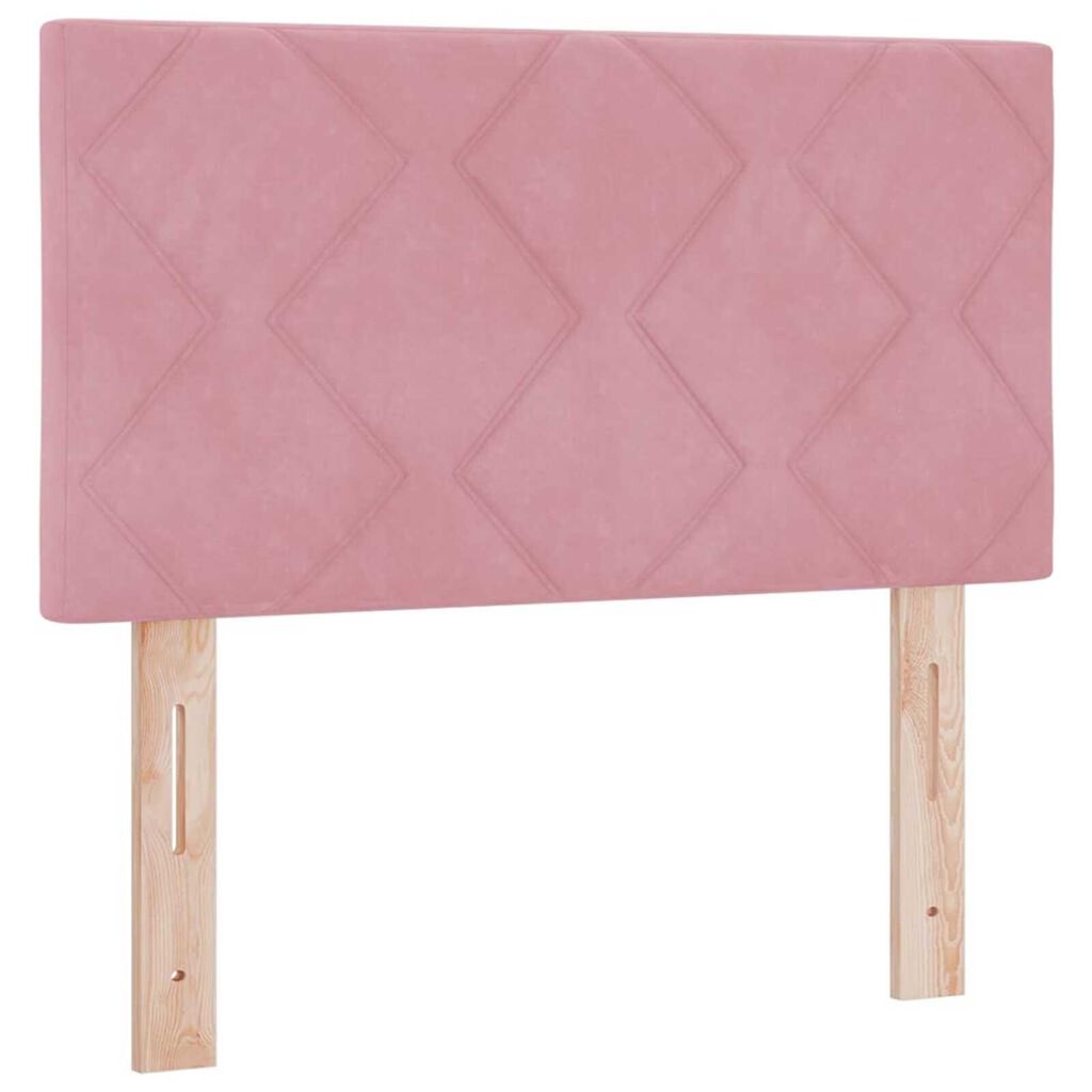 vidaXL LED Κεφαλάρι με φώτα λωρίδας LED Geometric Ροζ 80 cm Βελούδο