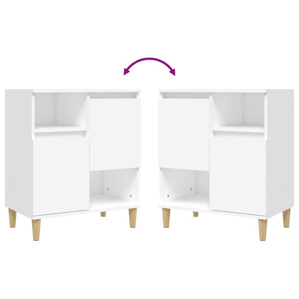 vidaXL Ντουλάπια 3 τεμ. Λευκό 60x35x70 εκ. Επεξεργασμένο Ξύλο