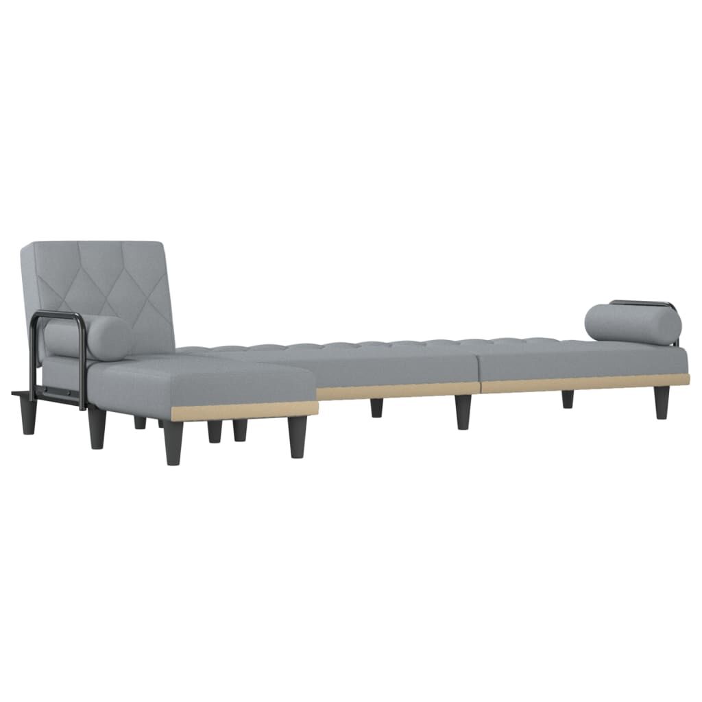 vidaXL Καναπές Κρεβάτι Γωνιακός Αν. Γκρι 260x140x70 εκ. Υφασμάτινος