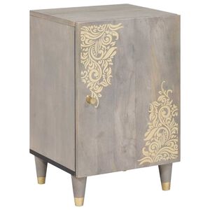 vidaXL Ντουλάπι Μπάνιου Γκρι 38 x 33 x 58 εκ. Στερεό ξύλο μάνγκο