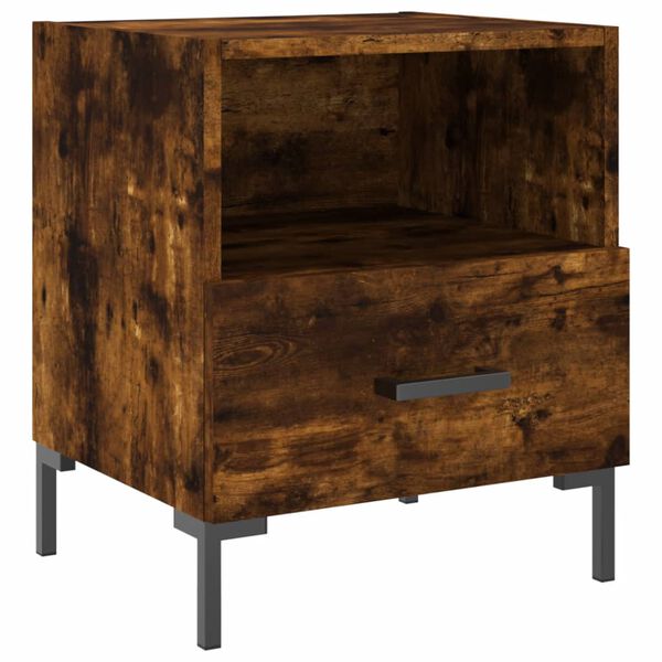 vidaXL Κομοδίνο Καπνιστή Δρυς 40 x 35 x 47,5 εκ. από Επεξεργ. Ξύλο