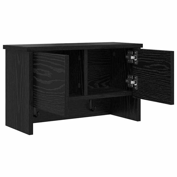 vidaXL Τοίχου Κρεμάστρα Μαύρη δρυς 50 x 20 x 30 εκ. Επεξεργασμένο ξύλο