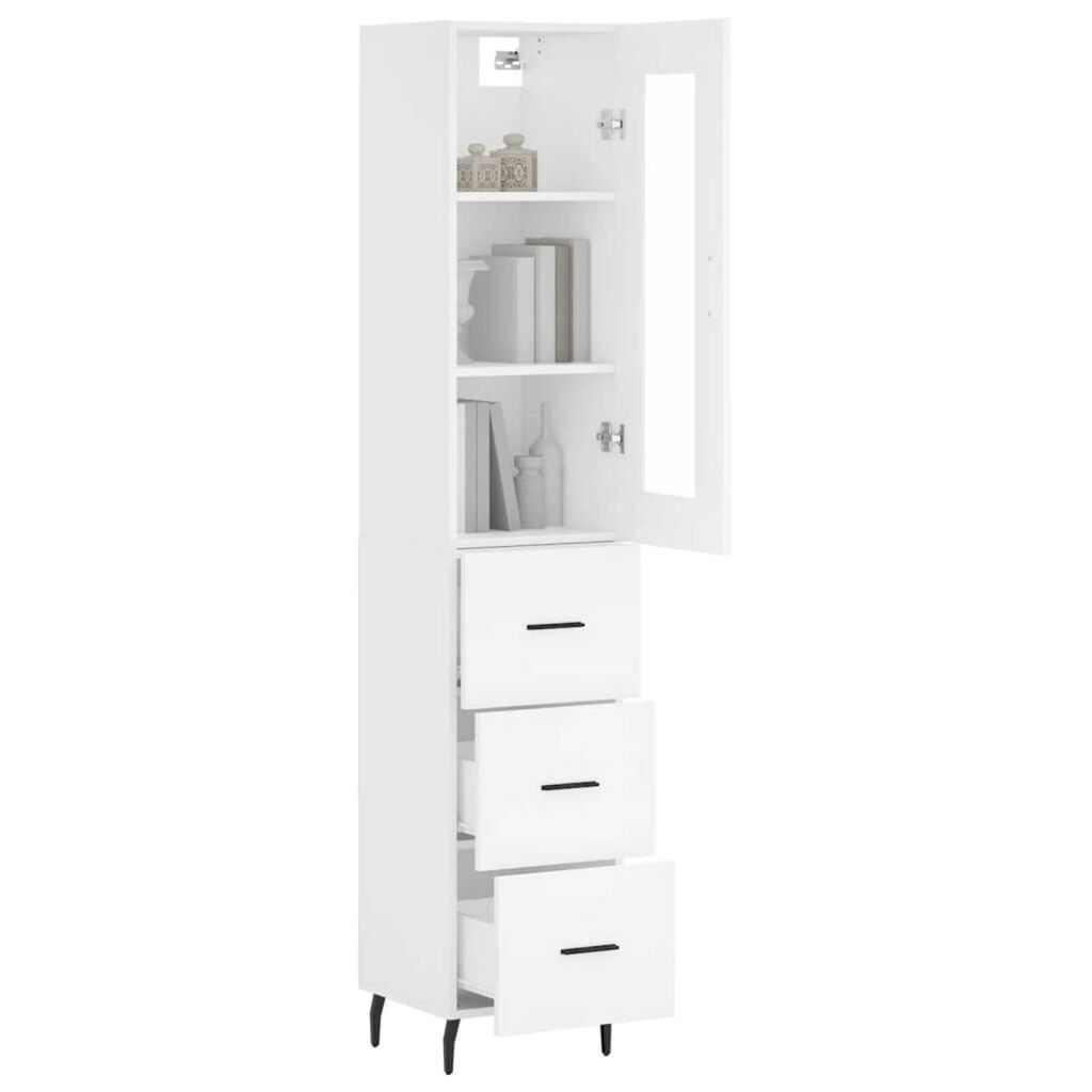 vidaXL Ντουλάπι Λευκό 34,5 x 34 x 180 εκ. από Επεξεργασμένο Ξύλο
