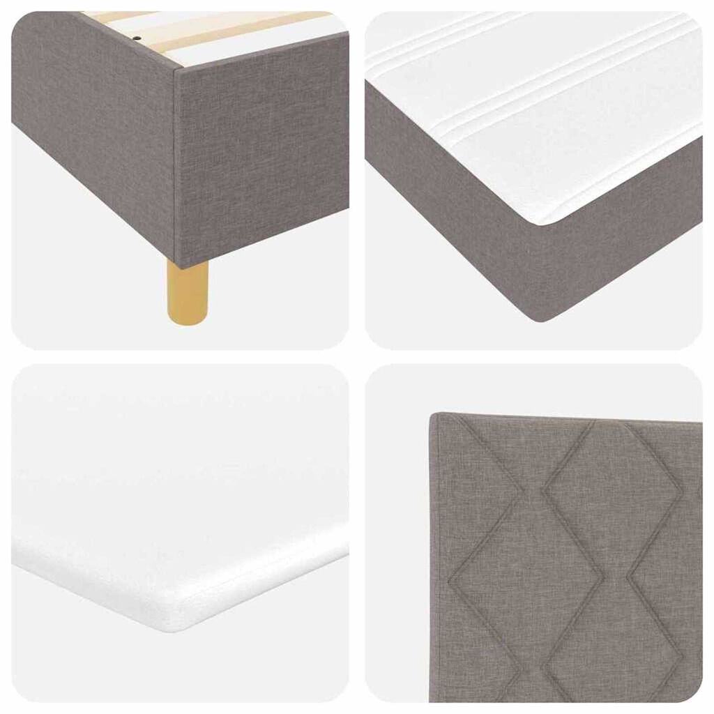 vidaXL Κρεβάτι με ελατήρια με στρώμα Taupe 120 x 190 cm ύφασμα