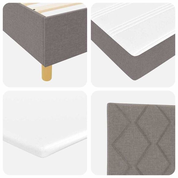 vidaXL Κρεβάτι με ελατήρια με στρώμα Taupe 120 x 190 cm ύφασμα