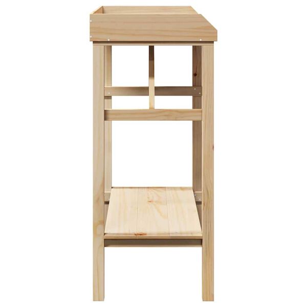 vidaXL Στήριξη φυτών με ράφι Μπεζ 75 x 40 x 90 εκ. Μασίφ ξύλο πεύκου