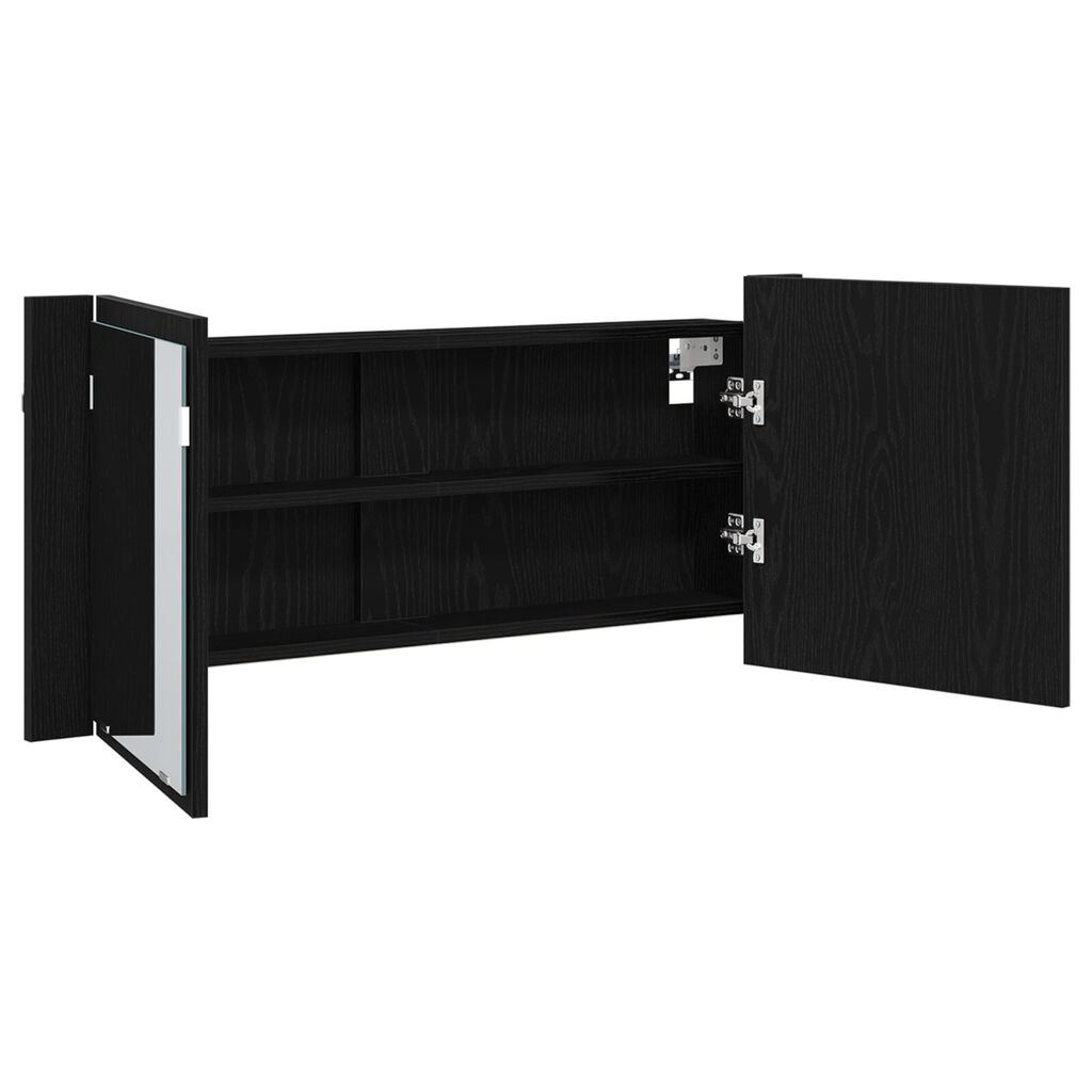 vidaXL ντουλάπα καθρέφτη μαύρης βελανιδιάς 100x12x45 εκ.