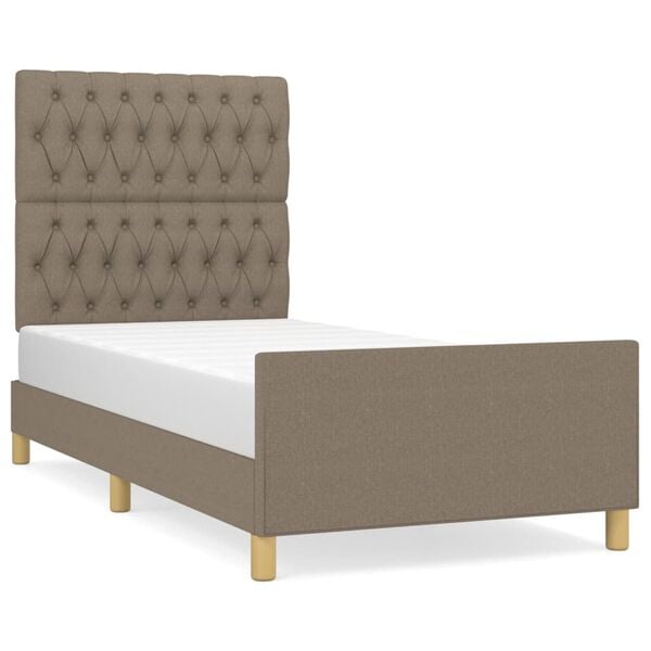 vidaXL Σκελετός Κρεβατιού Χωρίς Στρώμα Taupe 90x200 εκ. Υφασμάτινο