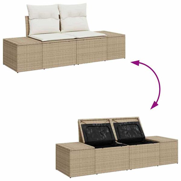 vidaXL Σετ Καναπέ Κήπου 6 pcs Μπεζ 55 x 62 x 69 εκ Πολυ ράταν